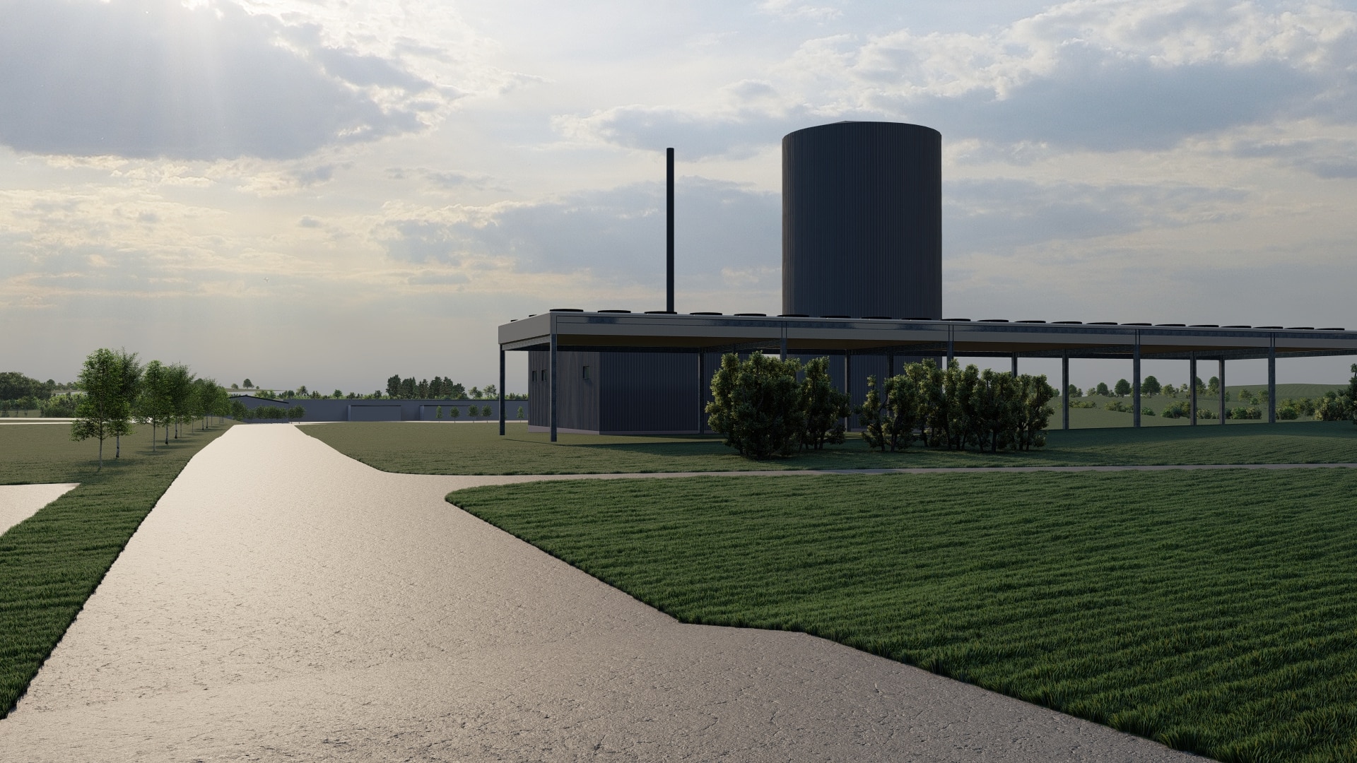 3D illustration of energy plant in Asnæs, Denmark